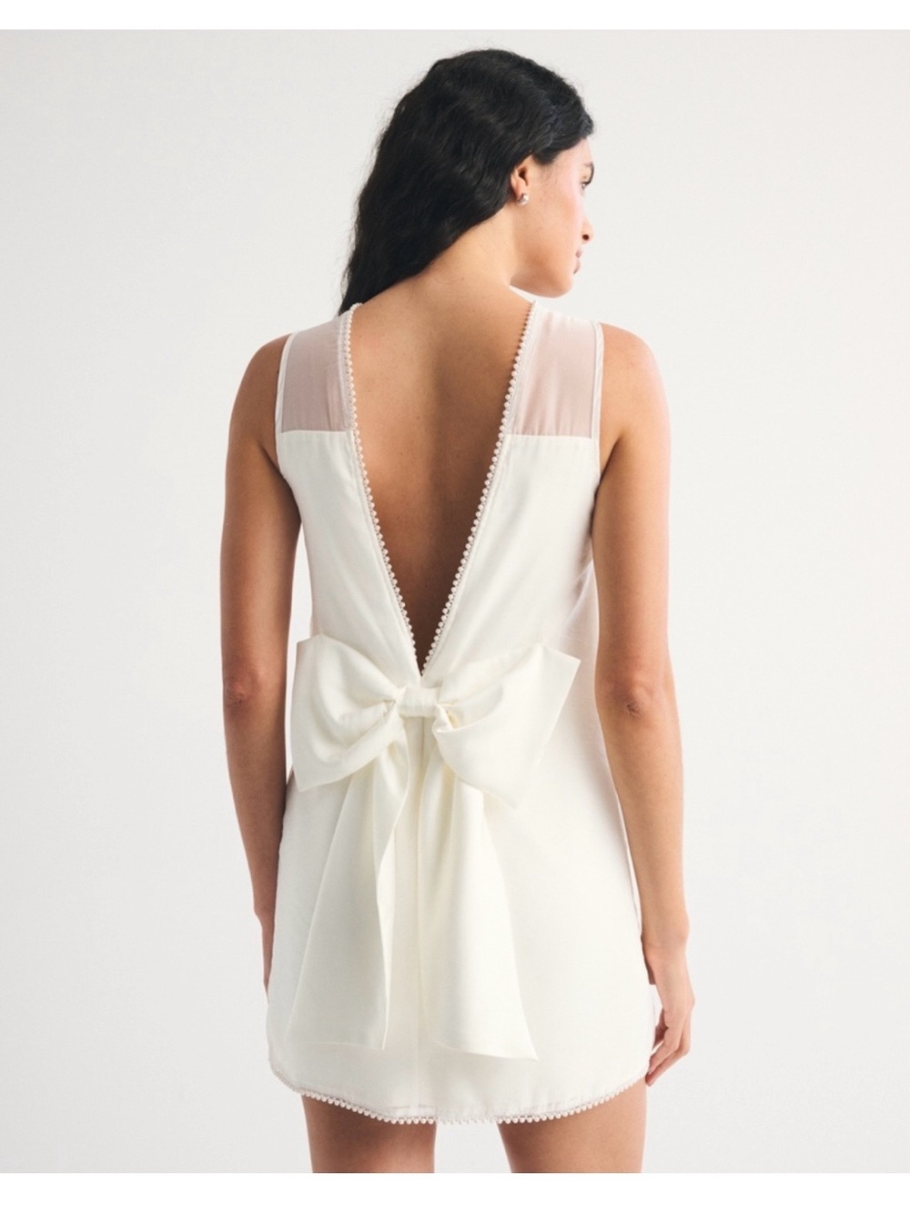 Abercrombie Ivory Bow-Back Pearl Mini Dress - Women